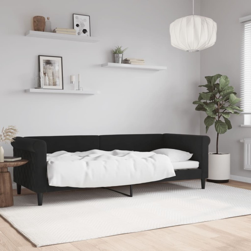 vidaXL Tagesbett Schwarz 80x200 cm Samt vidaXL Tagesbett Schwarz 80x200 cm Samt
