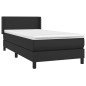 vidaXL Boxspringbett mit Matratze Schwarz 90x200 cm Kunstleder vidaXL Boxspringbett mit Matratze Schwarz 90x200 cm Kunstleder