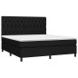 vidaXL Boxspringbett mit Matratze & LED Schwarz 160x200 cm Stoff vidaXL Boxspringbett mit Matratze & LED Schwarz 160x200 cm Stoff