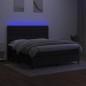 vidaXL Boxspringbett mit Matratze & LED Schwarz 160x200 cm Stoff vidaXL Boxspringbett mit Matratze & LED Schwarz 160x200 cm Stoff