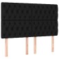vidaXL Boxspringbett mit Matratze & LED Schwarz 160x200 cm Stoff vidaXL Boxspringbett mit Matratze & LED Schwarz 160x200 cm Stoff