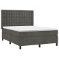 vidaXL Boxspringbett mit Matratze Dunkelgrau 140x190 cm Samt vidaXL Boxspringbett mit Matratze Dunkelgrau 140x190 cm Samt
