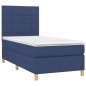 vidaXL Boxspringbett mit Matratze & LED Blau 90x200 cm Stoff vidaXL Boxspringbett mit Matratze & LED Blau 90x200 cm Stoff