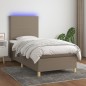 vidaXL Boxspringbett mit Matratze & LED Taupe 90x190 cm Stoff vidaXL Boxspringbett mit Matratze & LED Taupe 90x190 cm Stoff
