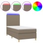 vidaXL Boxspringbett mit Matratze & LED Taupe 90x190 cm Stoff vidaXL Boxspringbett mit Matratze & LED Taupe 90x190 cm Stoff