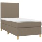 vidaXL Boxspringbett mit Matratze & LED Taupe 90x190 cm Stoff vidaXL Boxspringbett mit Matratze & LED Taupe 90x190 cm Stoff