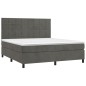 vidaXL Boxspringbett mit Matratze & LED Dunkelgrau 180x200 cm Samt vidaXL Boxspringbett mit Matratze & LED Dunkelgrau 180x200 cm Samt