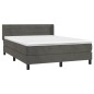 vidaXL Boxspringbett mit Matratze Dunkelgrau 140x190 cm Samt vidaXL Boxspringbett mit Matratze Dunkelgrau 140x190 cm Samt