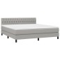 vidaXL Boxspringbett mit Matratze & LED Hellgrau 180x200 cm Stoff vidaXL Boxspringbett mit Matratze & LED Hellgrau 180x200 cm Stoff