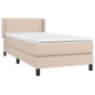 vidaXL Boxspringbett mit Matratze Cappuccino-Braun 90x200cm Kunstleder vidaXL Boxspringbett mit Matratze Cappuccino-Braun 90x200cm Kunstleder