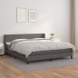 vidaXL Boxspringbett mit Matratze Grau 180x200 cm Kunstleder vidaXL Boxspringbett mit Matratze Grau 180x200 cm Kunstleder