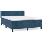 vidaXL Boxspringbett mit Matratze Dunkelblau 140x190 cm Samt vidaXL Boxspringbett mit Matratze Dunkelblau 140x190 cm Samt