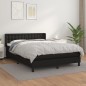 vidaXL Boxspringbett mit Matratze Schwarz 140x190 cm Kunstleder vidaXL Boxspringbett mit Matratze Schwarz 140x190 cm Kunstleder