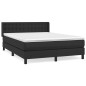 vidaXL Boxspringbett mit Matratze Schwarz 140x190 cm Kunstleder vidaXL Boxspringbett mit Matratze Schwarz 140x190 cm Kunstleder