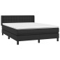 vidaXL Boxspringbett mit Matratze Schwarz 140x190 cm Kunstleder vidaXL Boxspringbett mit Matratze Schwarz 140x190 cm Kunstleder