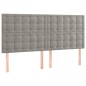 vidaXL Boxspringbett mit Matratze Hellgrau 180x200 cm Samt vidaXL Boxspringbett mit Matratze Hellgrau 180x200 cm Samt
