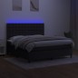 vidaXL Boxspringbett mit Matratze & LED Schwarz 180x200 cm Stoff vidaXL Boxspringbett mit Matratze & LED Schwarz 180x200 cm Stoff