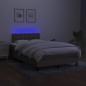 vidaXL Boxspringbett mit Matratze & LED Taupe 120x200 cm Stoff vidaXL Boxspringbett mit Matratze & LED Taupe 120x200 cm Stoff