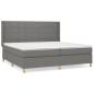 vidaXL Boxspringbett mit Matratze Dunkelgrau 200x200 cm Stoff vidaXL Boxspringbett mit Matratze Dunkelgrau 200x200 cm Stoff