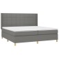 vidaXL Boxspringbett mit Matratze Dunkelgrau 200x200 cm Stoff vidaXL Boxspringbett mit Matratze Dunkelgrau 200x200 cm Stoff