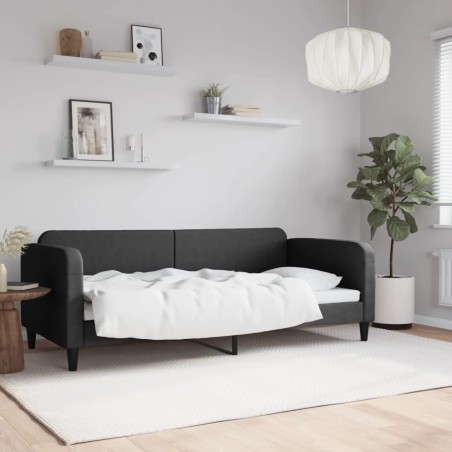 vidaXL Tagesbett Schwarz 90x200 cm Stoff