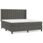 vidaXL Boxspringbett mit Matratze Dunkelgrau 180x200 cm Samt vidaXL Boxspringbett mit Matratze Dunkelgrau 180x200 cm Samt