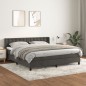 vidaXL Boxspringbett mit Matratze Dunkelgrau 160x200 cm Samt vidaXL Boxspringbett mit Matratze Dunkelgrau 160x200 cm Samt