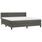 vidaXL Boxspringbett mit Matratze Dunkelgrau 160x200 cm Samt vidaXL Boxspringbett mit Matratze Dunkelgrau 160x200 cm Samt