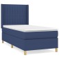 vidaXL Boxspringbett mit Matratze Blau 90x190 cm Stoff vidaXL Boxspringbett mit Matratze Blau 90x190 cm Stoff