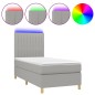 vidaXL Boxspringbett mit Matratze & LED Hellgrau 90x190 cm Stoff vidaXL Boxspringbett mit Matratze & LED Hellgrau 90x190 cm Stoff