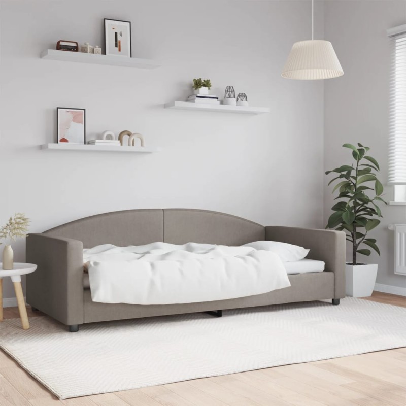 Tagesbett Taupe 90x200 cm Stoff Tagesbett Taupe 90x200 cm Stoff