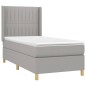 vidaXL Boxspringbett mit Matratze Hellgrau 90x200 cm Stoff vidaXL Boxspringbett mit Matratze Hellgrau 90x200 cm Stoff