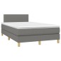 vidaXL Boxspringbett mit Matratze & LED Dunkelgrau 120x200 cm Stoff vidaXL Boxspringbett mit Matratze & LED Dunkelgrau 120x200 cm Stoff