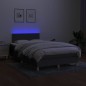 vidaXL Boxspringbett mit Matratze & LED Dunkelgrau 120x200 cm Stoff vidaXL Boxspringbett mit Matratze & LED Dunkelgrau 120x200 cm Stoff