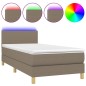 vidaXL Boxspringbett mit Matratze & LED Taupe 90x190 cm Stoff vidaXL Boxspringbett mit Matratze & LED Taupe 90x190 cm Stoff