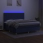vidaXL Boxspringbett mit Matratze & LED Blau 180x200 cm Stoff vidaXL Boxspringbett mit Matratze & LED Blau 180x200 cm Stoff