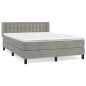 vidaXL Boxspringbett mit Matratze Hellgrau 140x200 cm Samt vidaXL Boxspringbett mit Matratze Hellgrau 140x200 cm Samt