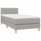 vidaXL Boxspringbett mit Matratze & LED Hellgrau 100x200 cm Stoff vidaXL Boxspringbett mit Matratze & LED Hellgrau 100x200 cm Stoff