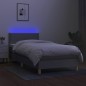 vidaXL Boxspringbett mit Matratze & LED Hellgrau 100x200 cm Stoff vidaXL Boxspringbett mit Matratze & LED Hellgrau 100x200 cm Stoff