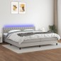 vidaXL Boxspringbett mit Matratze & LED Hellgrau 200x200 cm Stoff vidaXL Boxspringbett mit Matratze & LED Hellgrau 200x200 cm Stoff