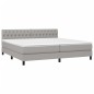 vidaXL Boxspringbett mit Matratze & LED Hellgrau 200x200 cm Stoff vidaXL Boxspringbett mit Matratze & LED Hellgrau 200x200 cm Stoff