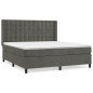 vidaXL Boxspringbett mit Matratze Dunkelgrau 160x200 cm Samt vidaXL Boxspringbett mit Matratze Dunkelgrau 160x200 cm Samt