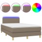 vidaXL Boxspringbett mit Matratze & LED Taupe 120x200 cm Stoff vidaXL Boxspringbett mit Matratze & LED Taupe 120x200 cm Stoff