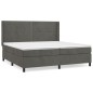 vidaXL Boxspringbett mit Matratze Dunkelgrau 200x200 cm Samt vidaXL Boxspringbett mit Matratze Dunkelgrau 200x200 cm Samt