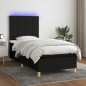 vidaXL Boxspringbett mit Matratze & LED Schwarz 90x190 cm Stoff vidaXL Boxspringbett mit Matratze & LED Schwarz 90x190 cm Stoff
