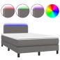 vidaXL Boxspringbett mit Matratze & LED Grau 120x200 cm Kunstleder vidaXL Boxspringbett mit Matratze & LED Grau 120x200 cm Kunstleder
