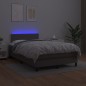 vidaXL Boxspringbett mit Matratze & LED Grau 120x200 cm Kunstleder vidaXL Boxspringbett mit Matratze & LED Grau 120x200 cm Kunstleder