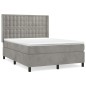 vidaXL Boxspringbett mit Matratze Hellgrau 140x190 cm Samt vidaXL Boxspringbett mit Matratze Hellgrau 140x190 cm Samt