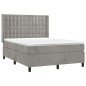 vidaXL Boxspringbett mit Matratze Hellgrau 140x190 cm Samt vidaXL Boxspringbett mit Matratze Hellgrau 140x190 cm Samt