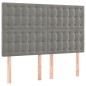 vidaXL Boxspringbett mit Matratze Hellgrau 140x190 cm Samt vidaXL Boxspringbett mit Matratze Hellgrau 140x190 cm Samt